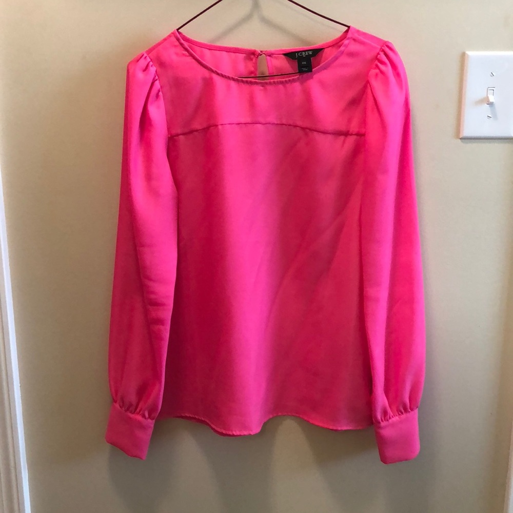 J crew pink blouse